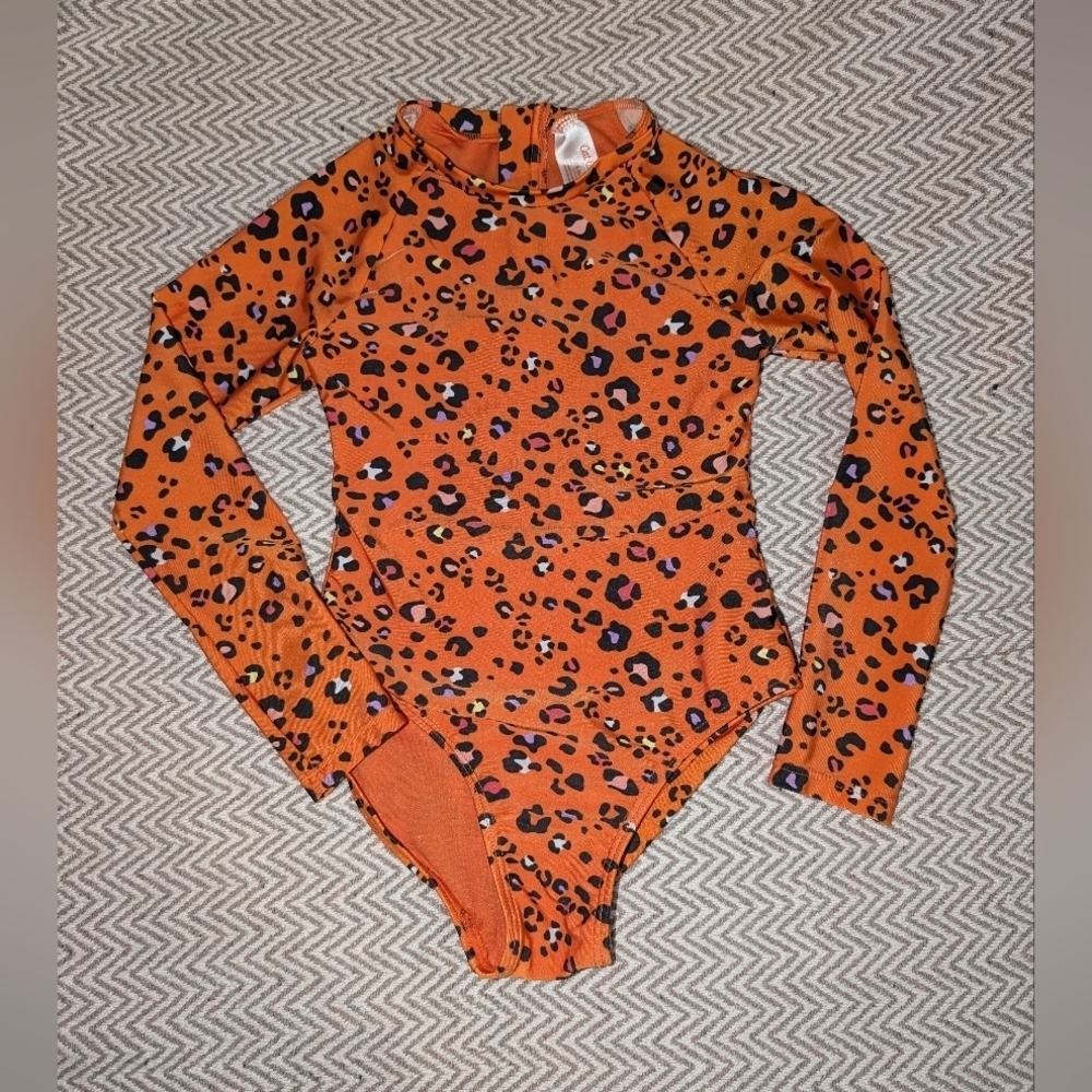 Cat & Jack Orange Leopard Print Bodysuit
